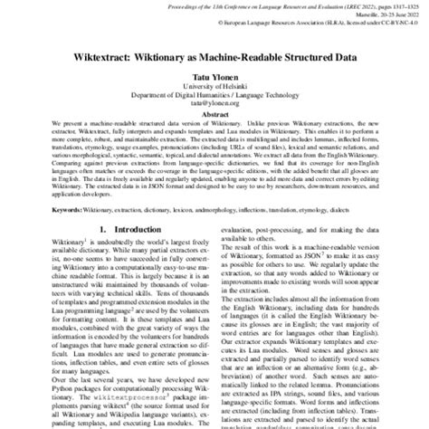 wiktextract|Wiktextract: A utility for extracting data from Wiktionary.